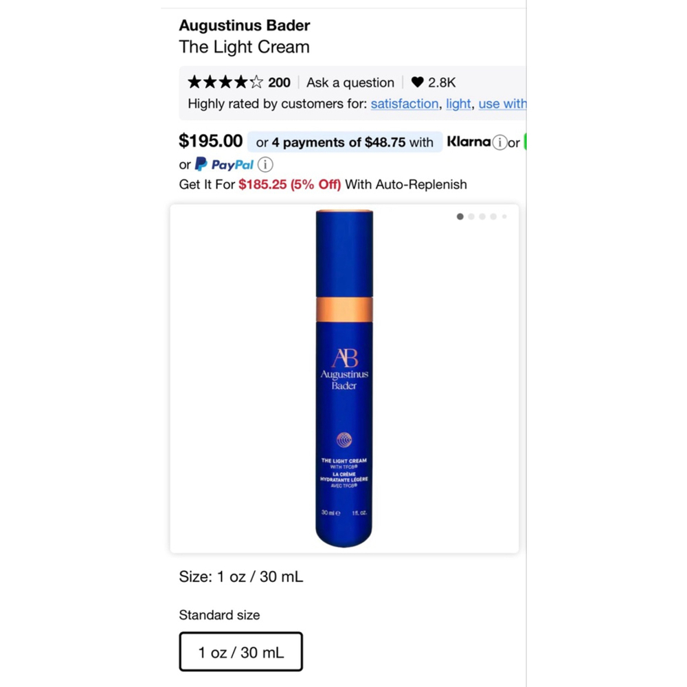 Augustinus Bader The Light Cream Moisturizer 30ml